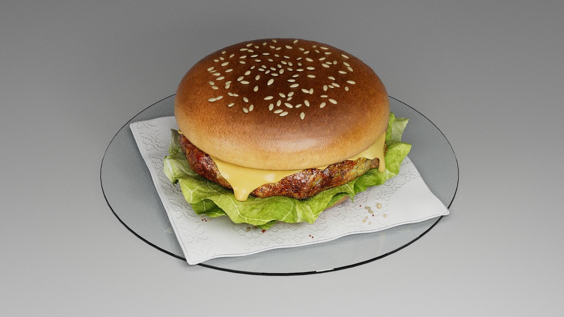 Cheeseburger light  3D model_29