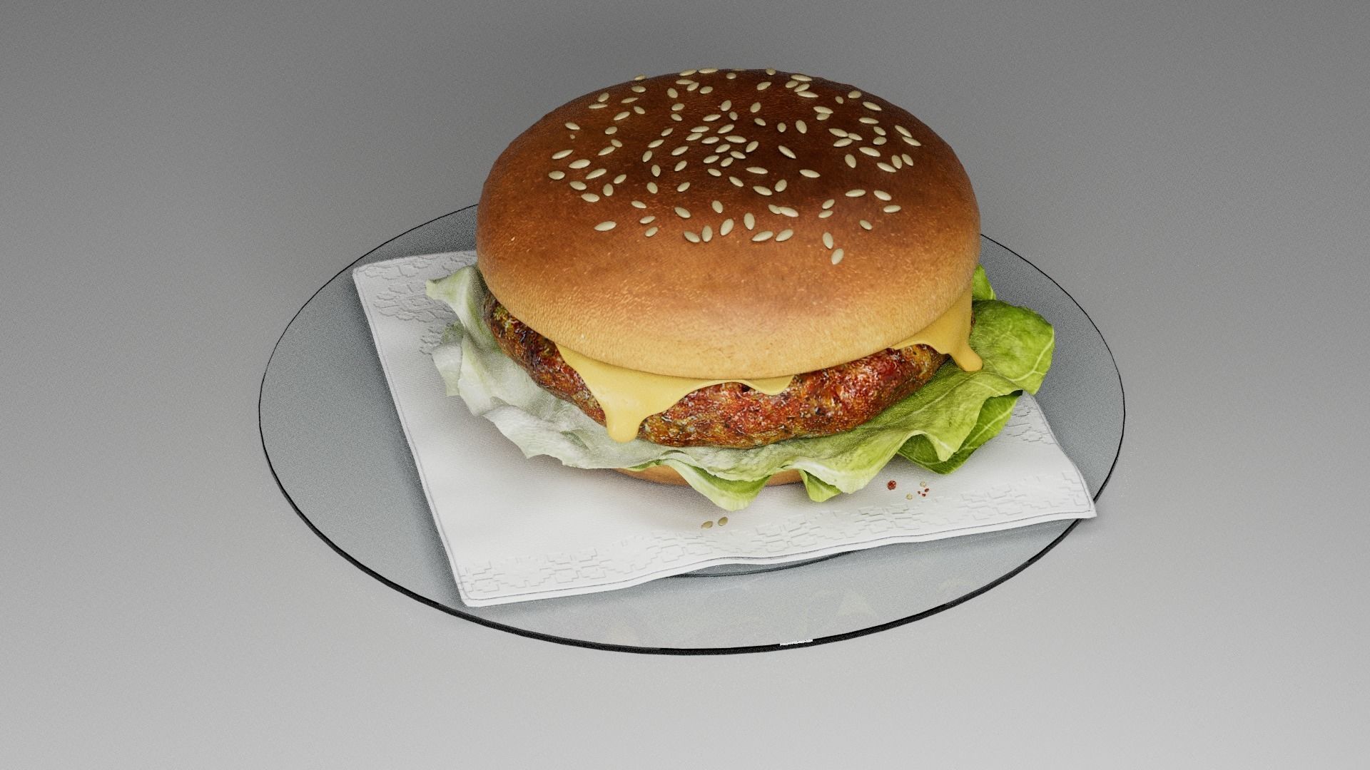 Cheeseburger light  3D model_9