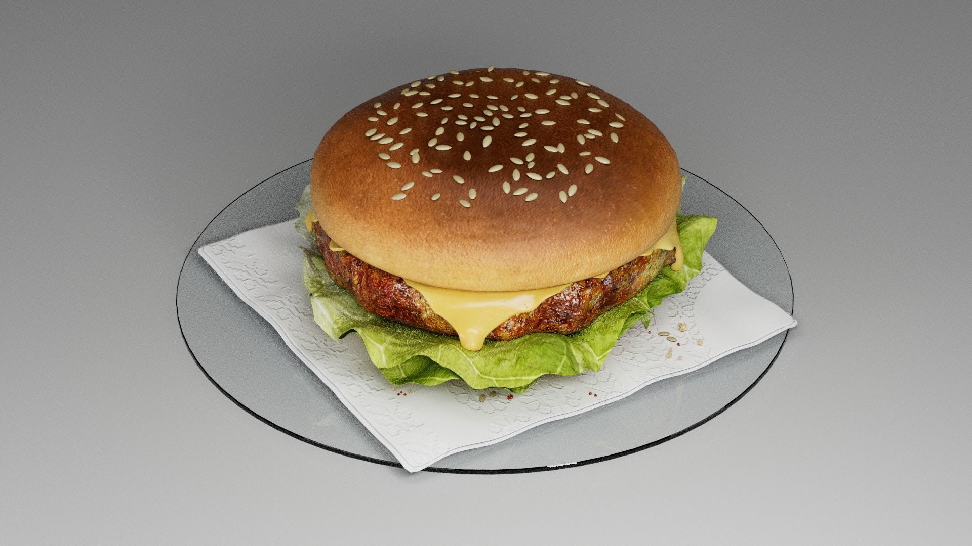 Cheeseburger light  3D model_4