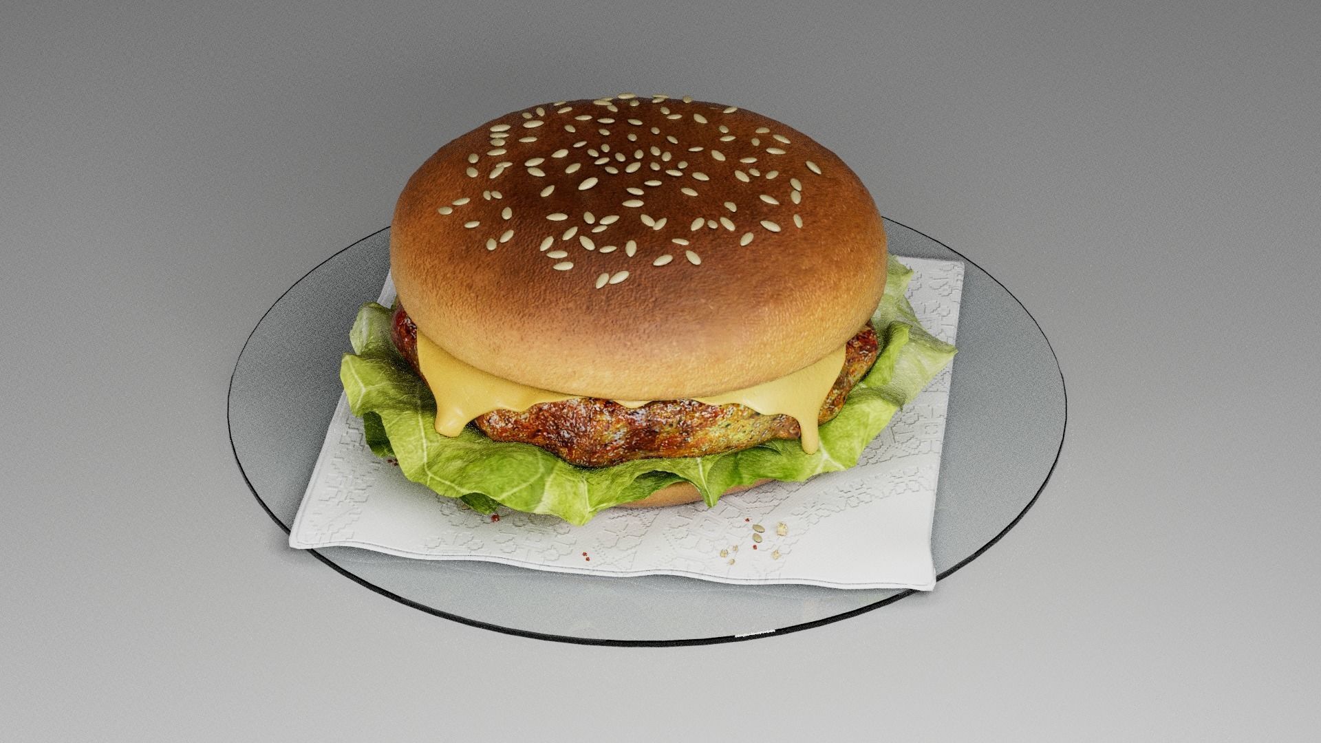 Cheeseburger light  3D model_22