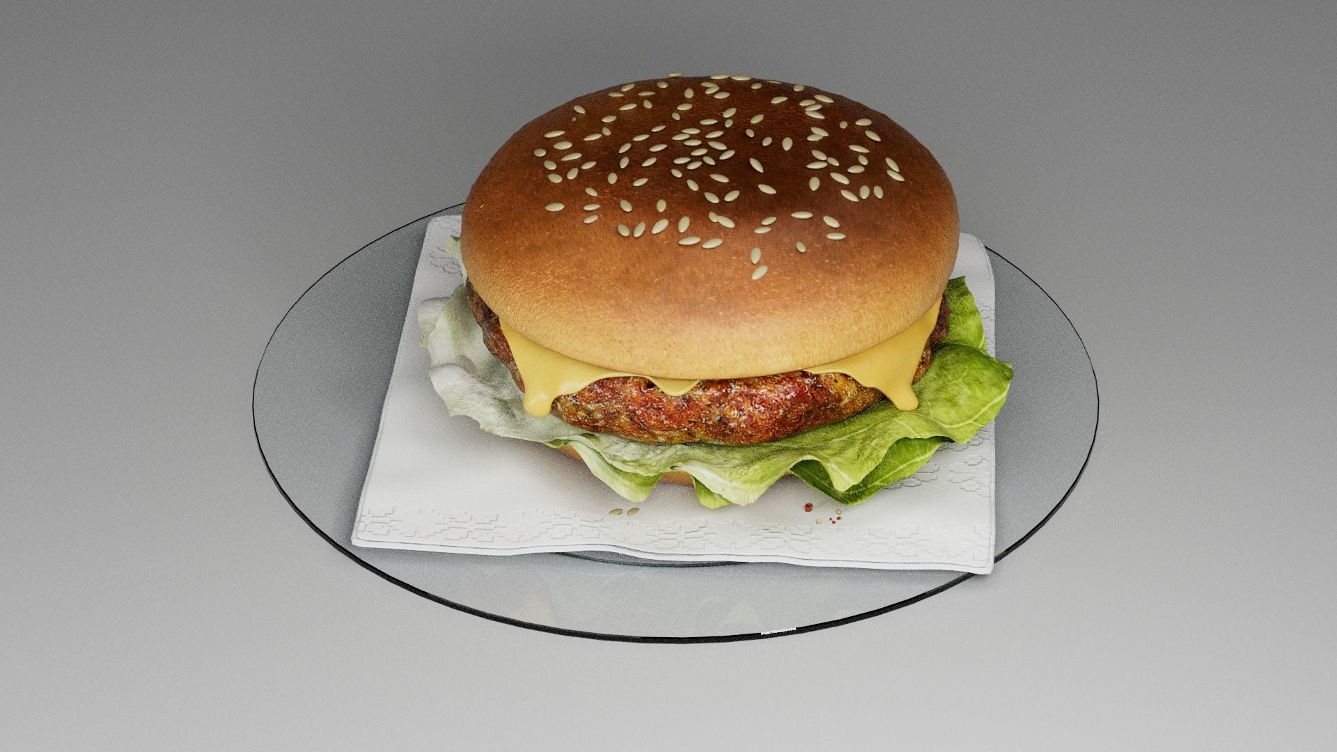 Cheeseburger light  3D model_8