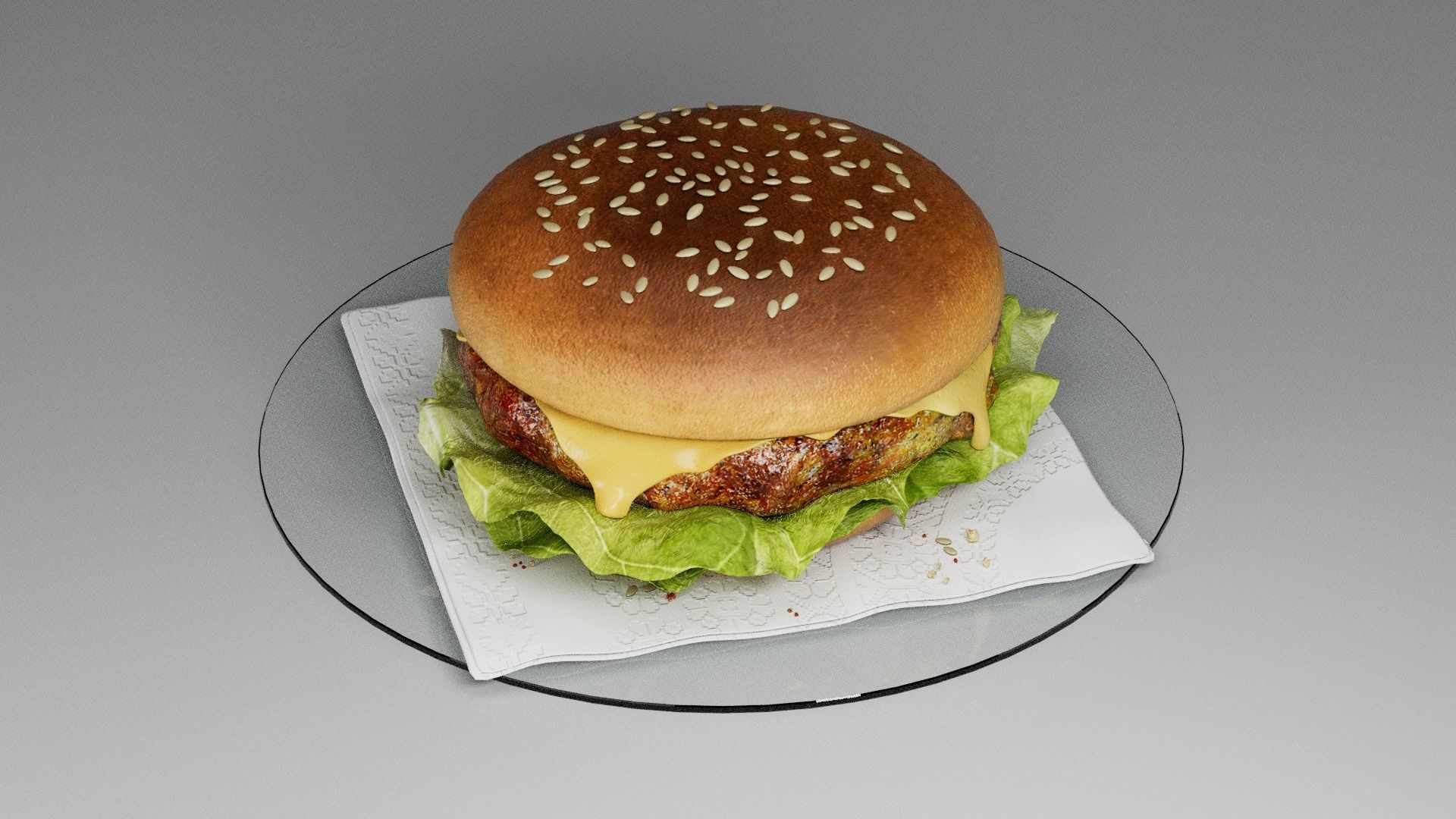 Cheeseburger light  3D model_25