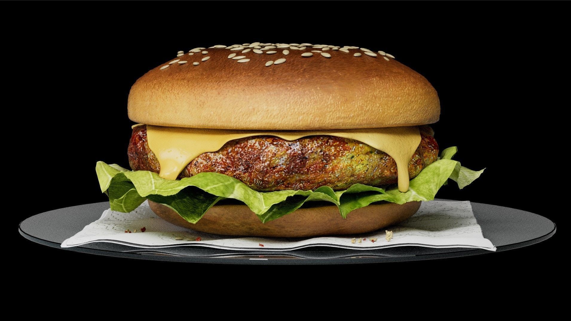 Cheeseburger light  3D model_1