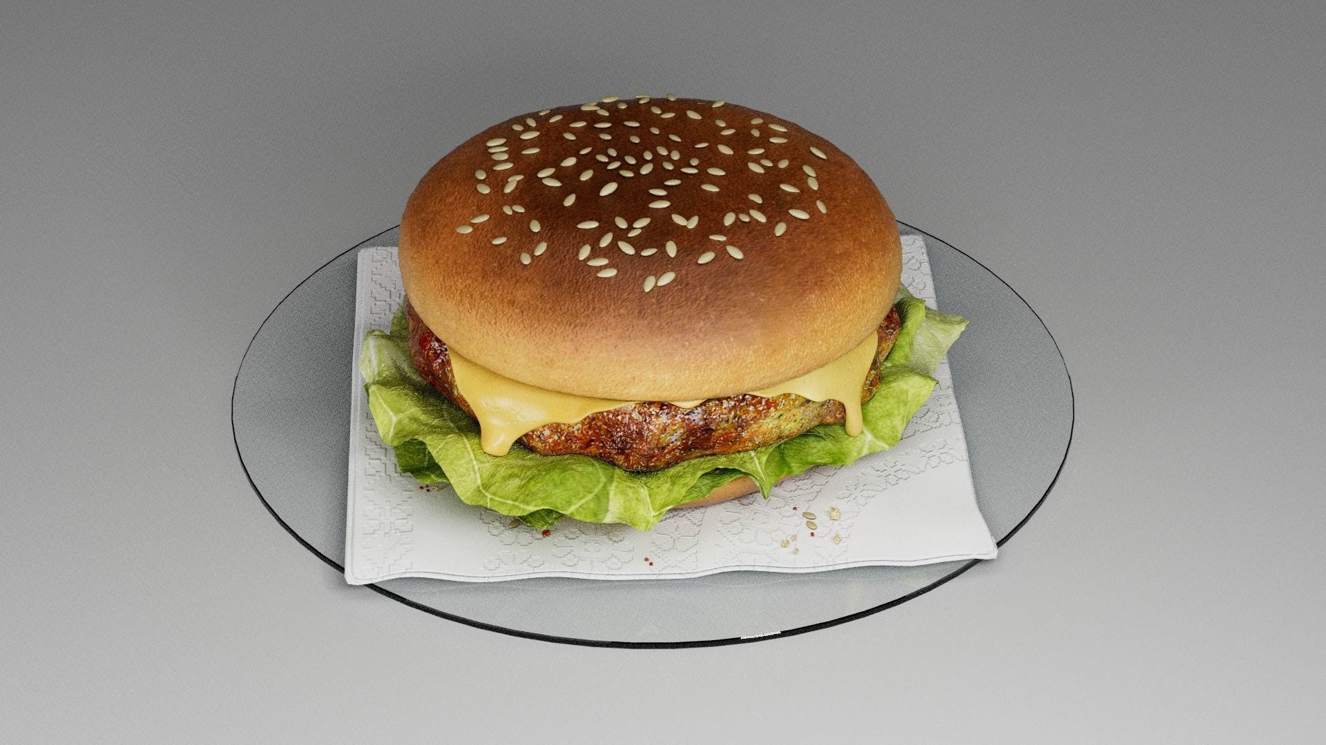 Cheeseburger light  3D model_23