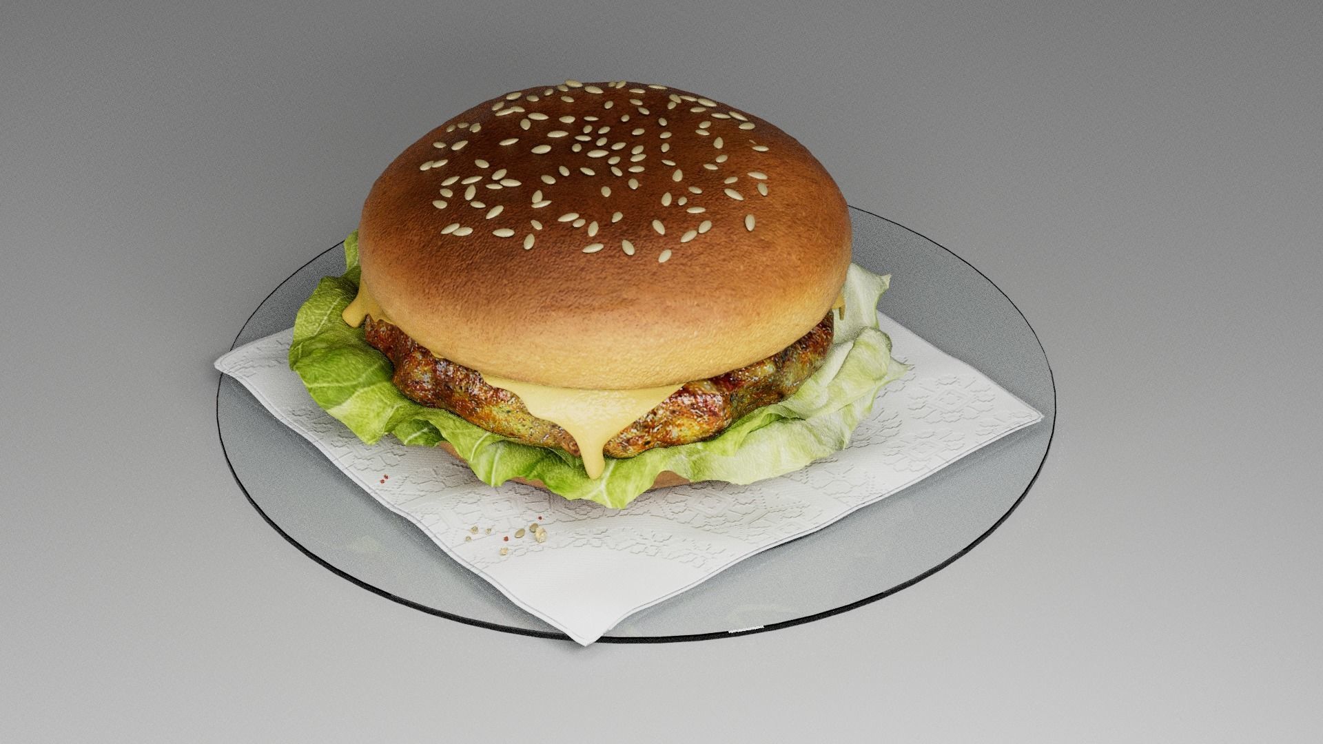 Cheeseburger light  3D model_19