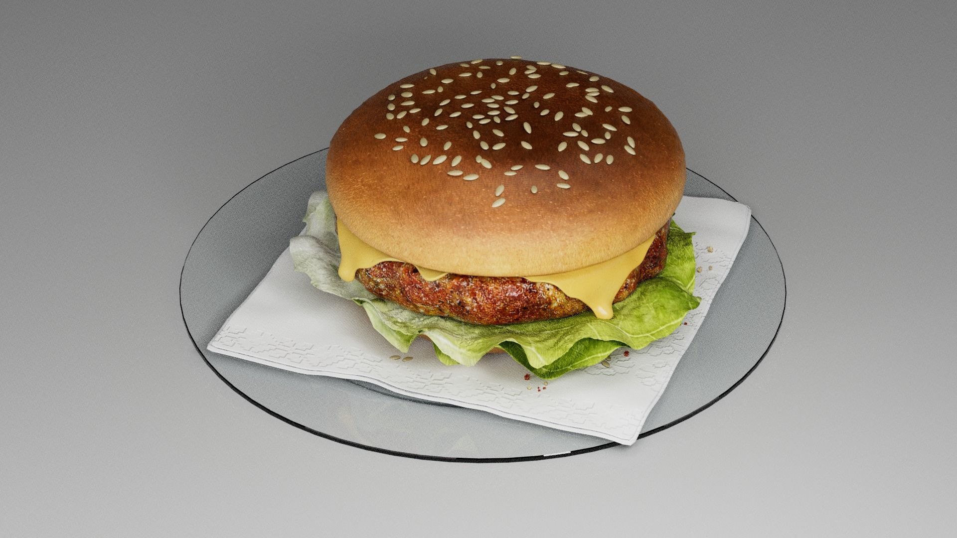 Cheeseburger light  3D model_7
