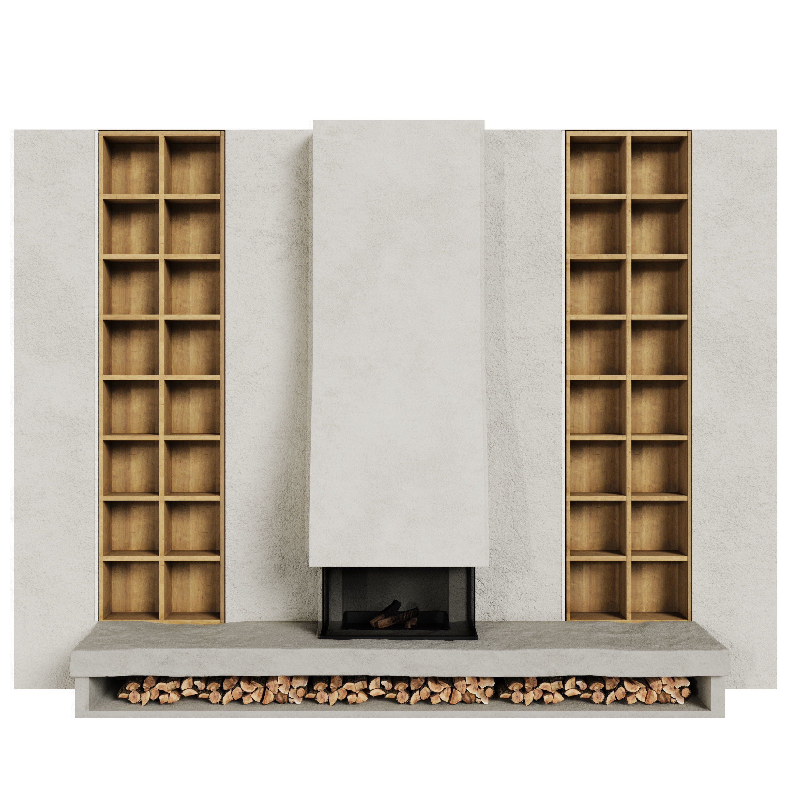 Stone Fireplace 3D model_2