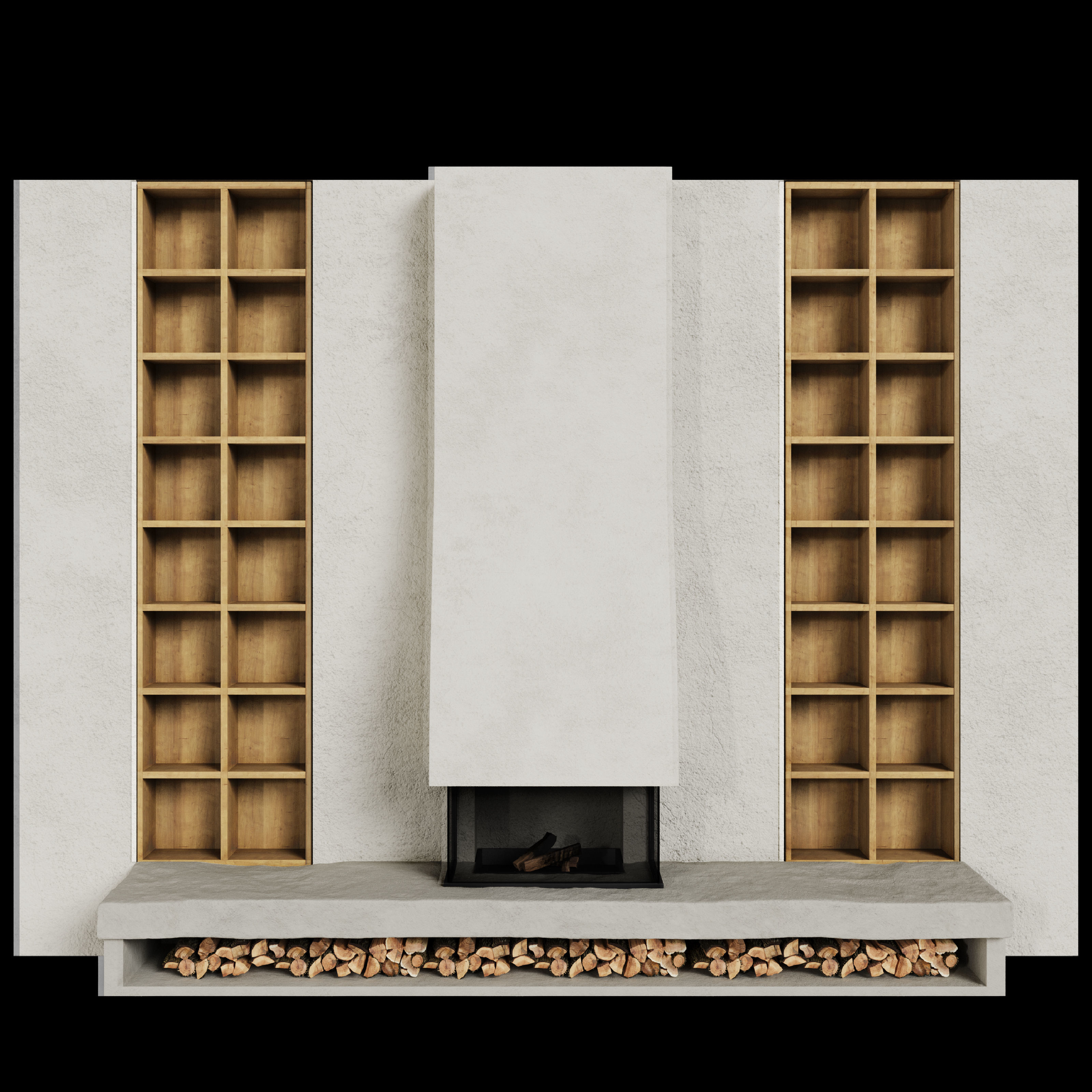 Stone Fireplace 3D model_4