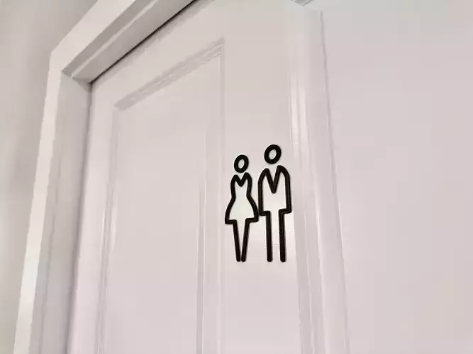Unisex Bathroom room Sign 3D print model