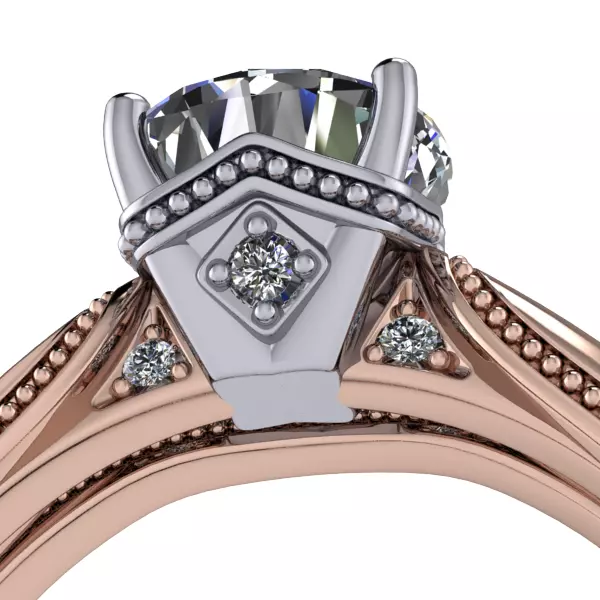 Antique Vintage Classic Milgrain Crown Wedding Band Ring Jewelry 3D print model