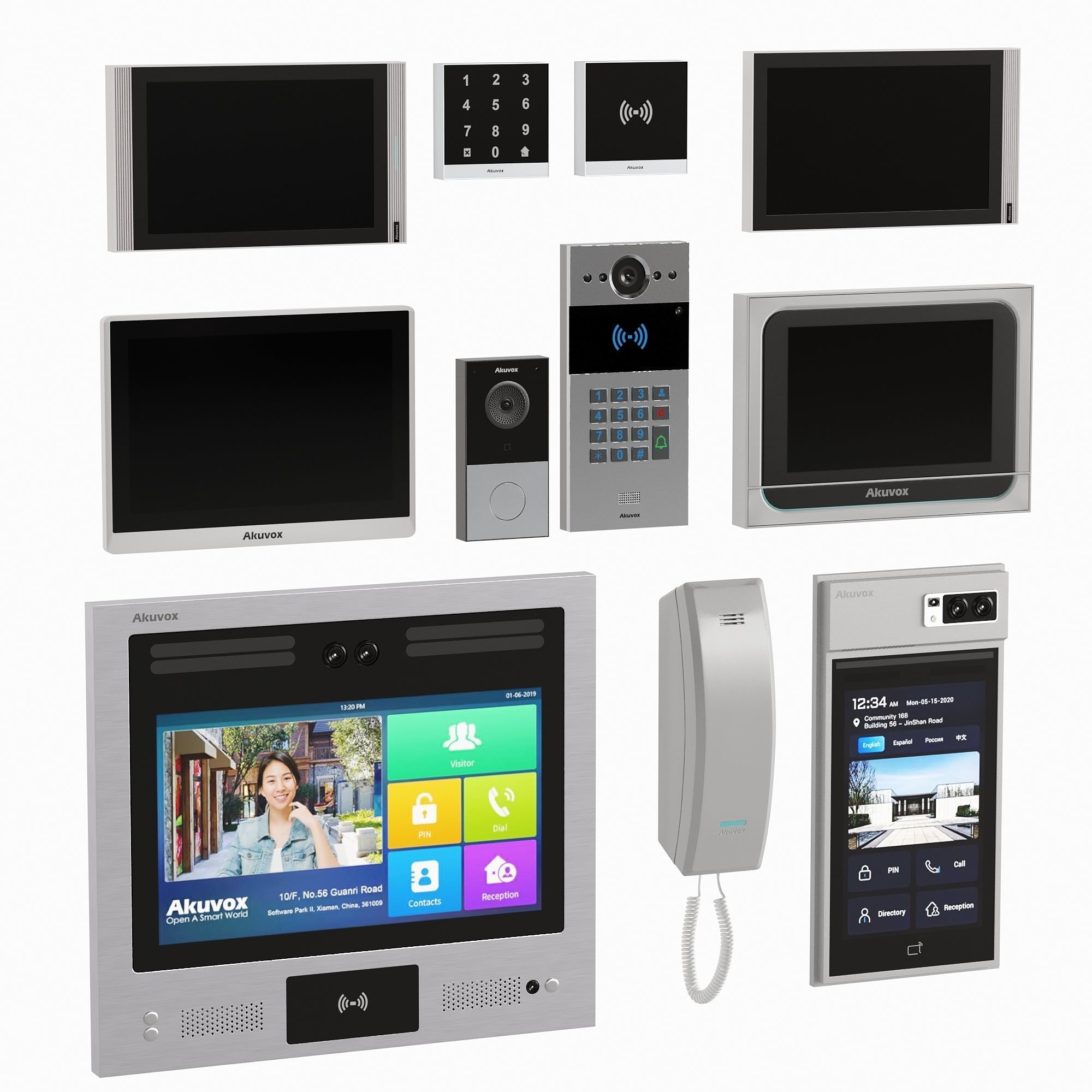 Equipment 3 Intercom And Security Set 3D model_1