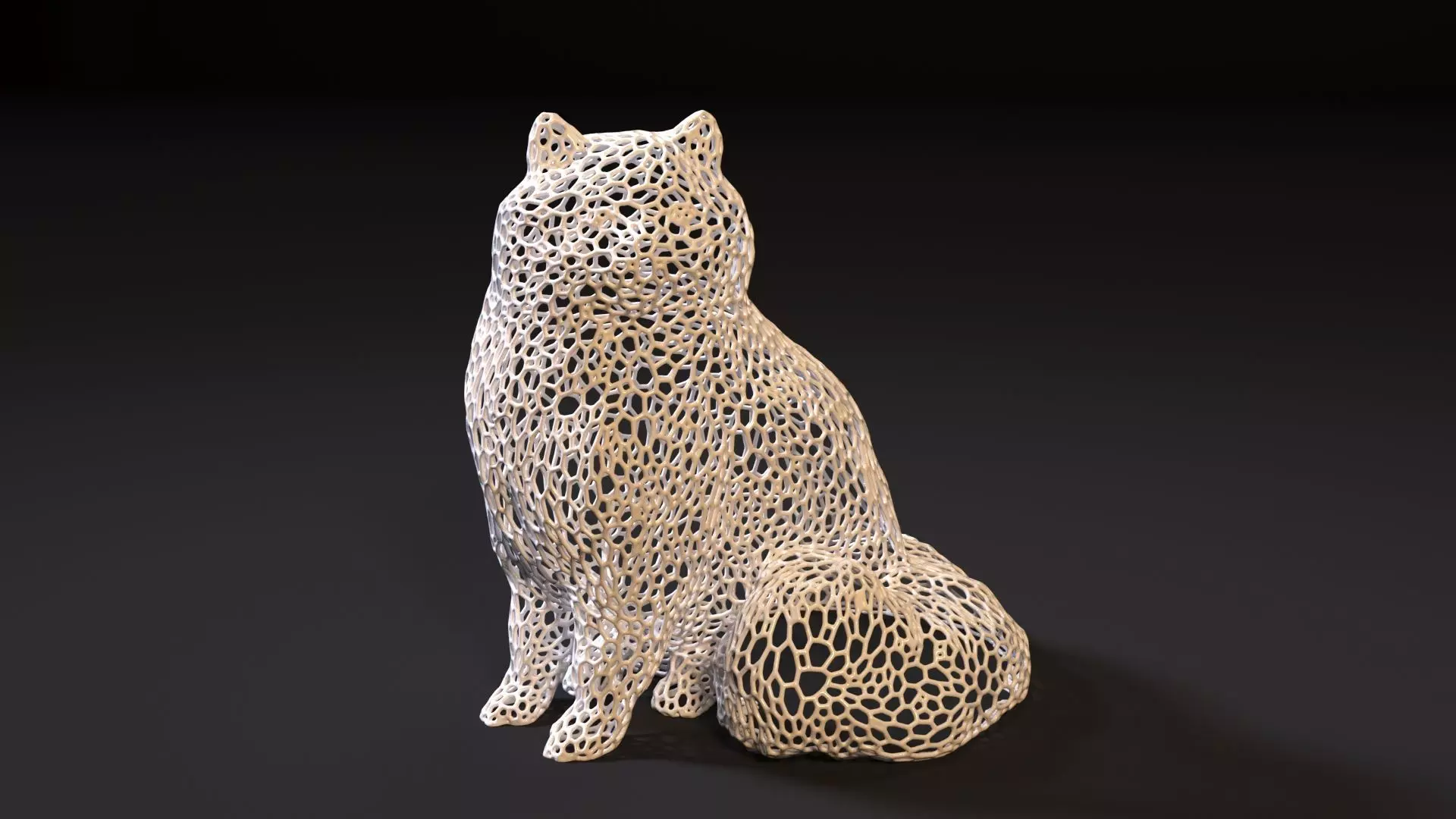 Fluffy cat 3D print model_0