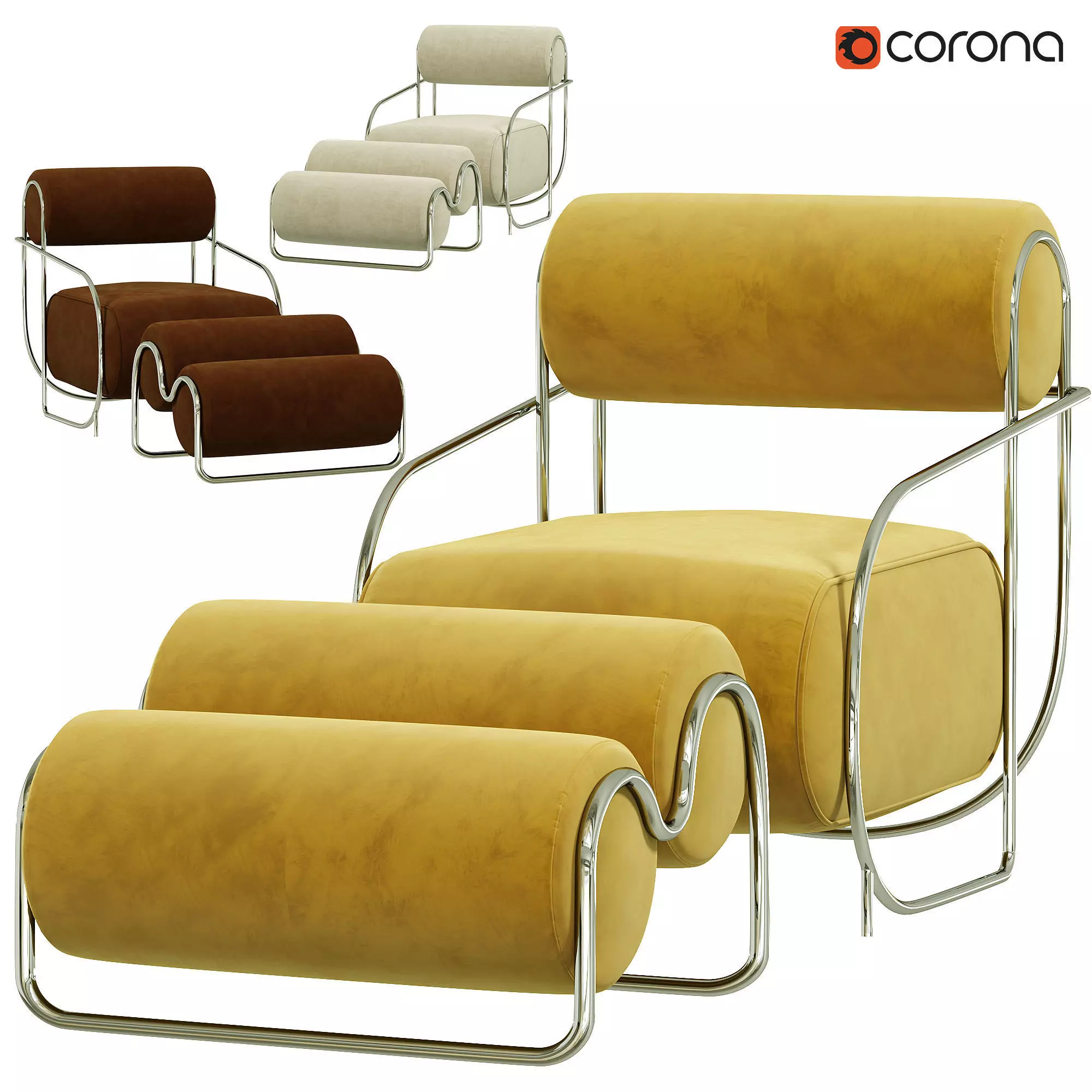 Italian Luxury Relax Chair 3D model