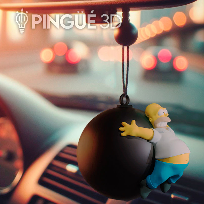 HOMER SIMPSON ON A HOLLOW THREADED BALL - CHRISTMAS DECORATION 3D print model_2