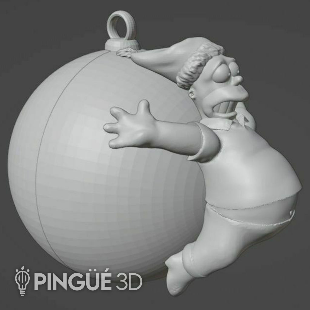 HOMER SIMPSON ON A HOLLOW THREADED BALL - CHRISTMAS DECORATION 3D print model_7