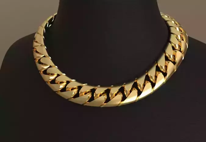 Miami Cuban link Chain Flat And Pattern Sizes pack 3D print model