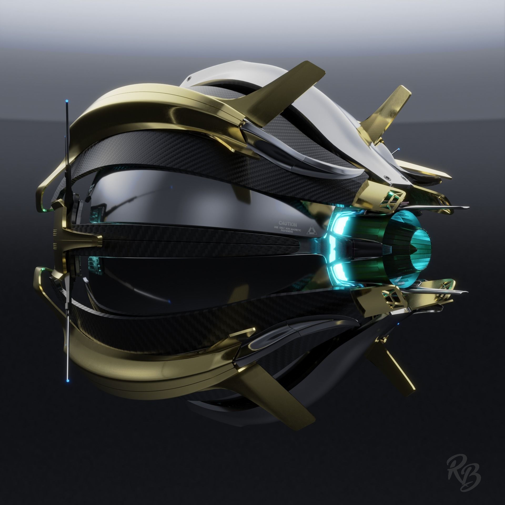 Destiny inspired ghost shell companion drone 3D model_2