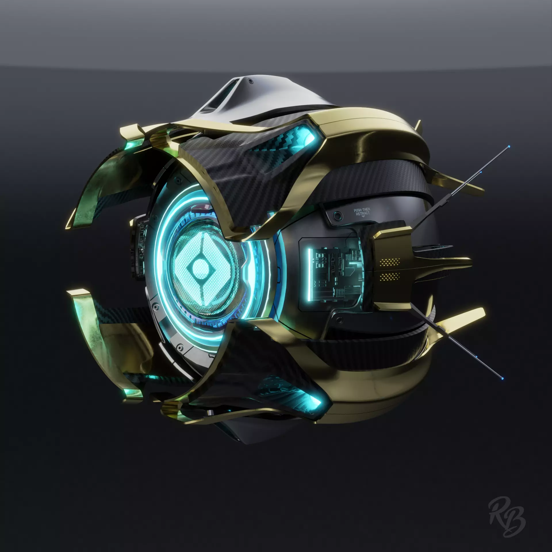 Destiny inspired ghost shell companion drone 3D model_0