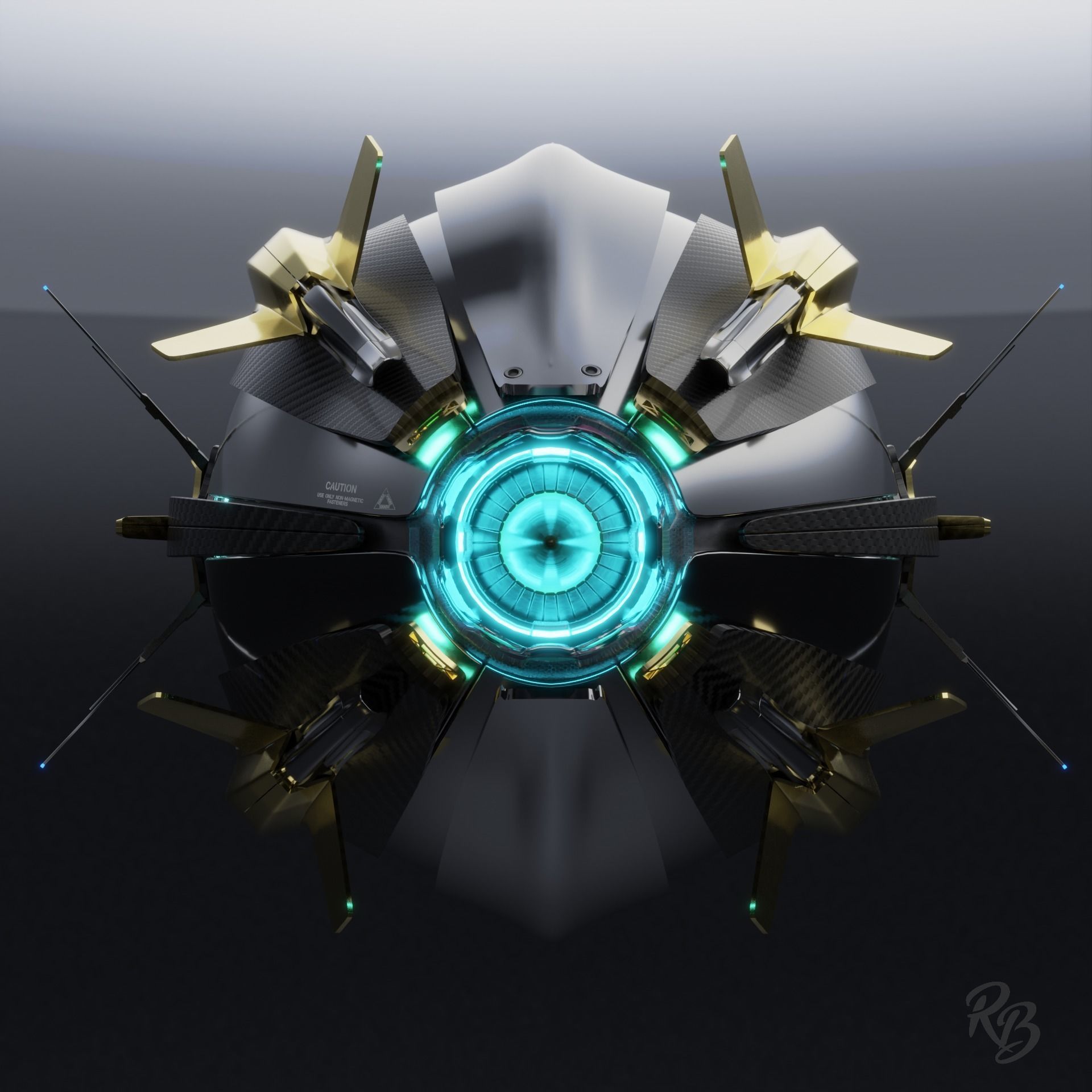 Destiny inspired ghost shell companion drone 3D model_3
