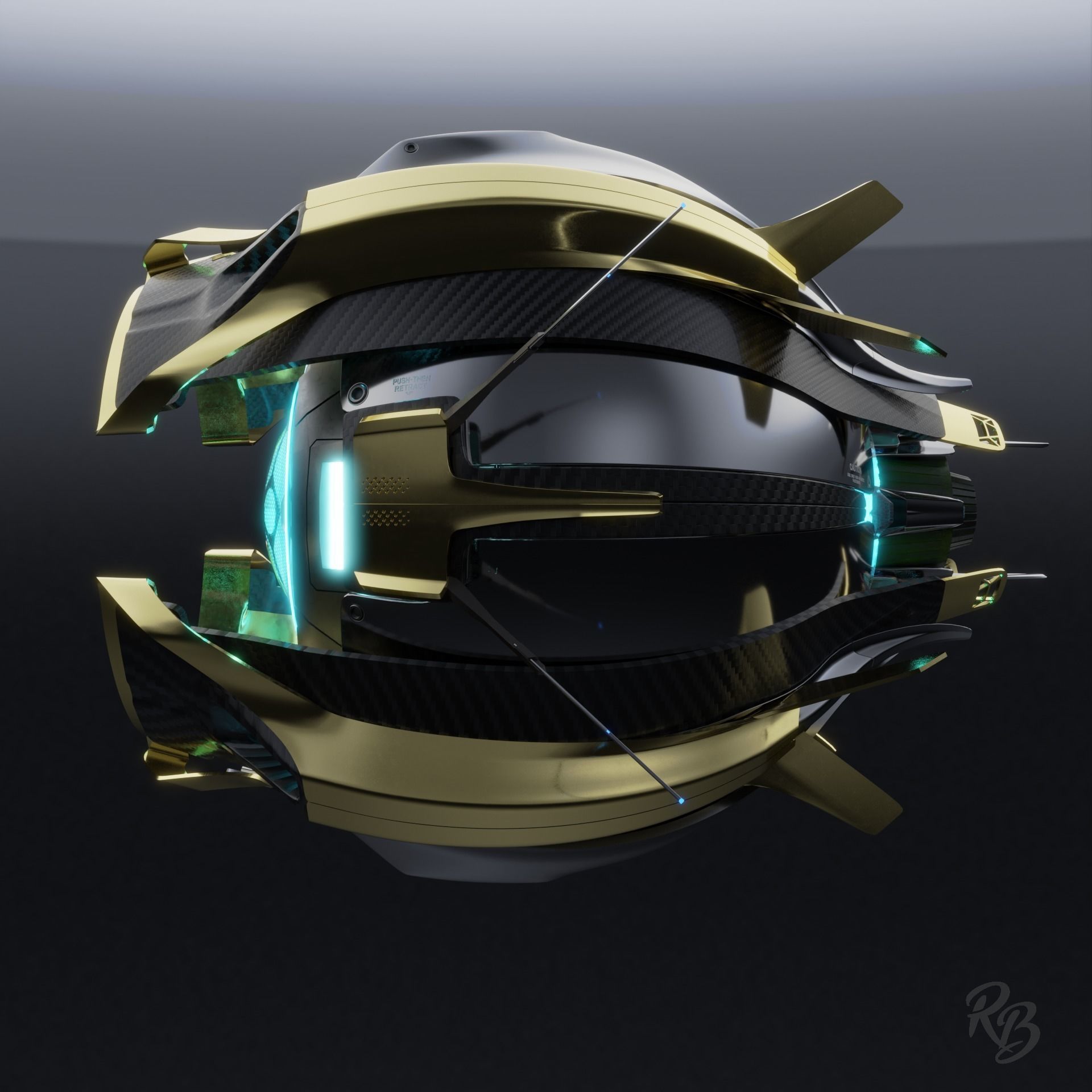 Destiny inspired ghost shell companion drone 3D model_1