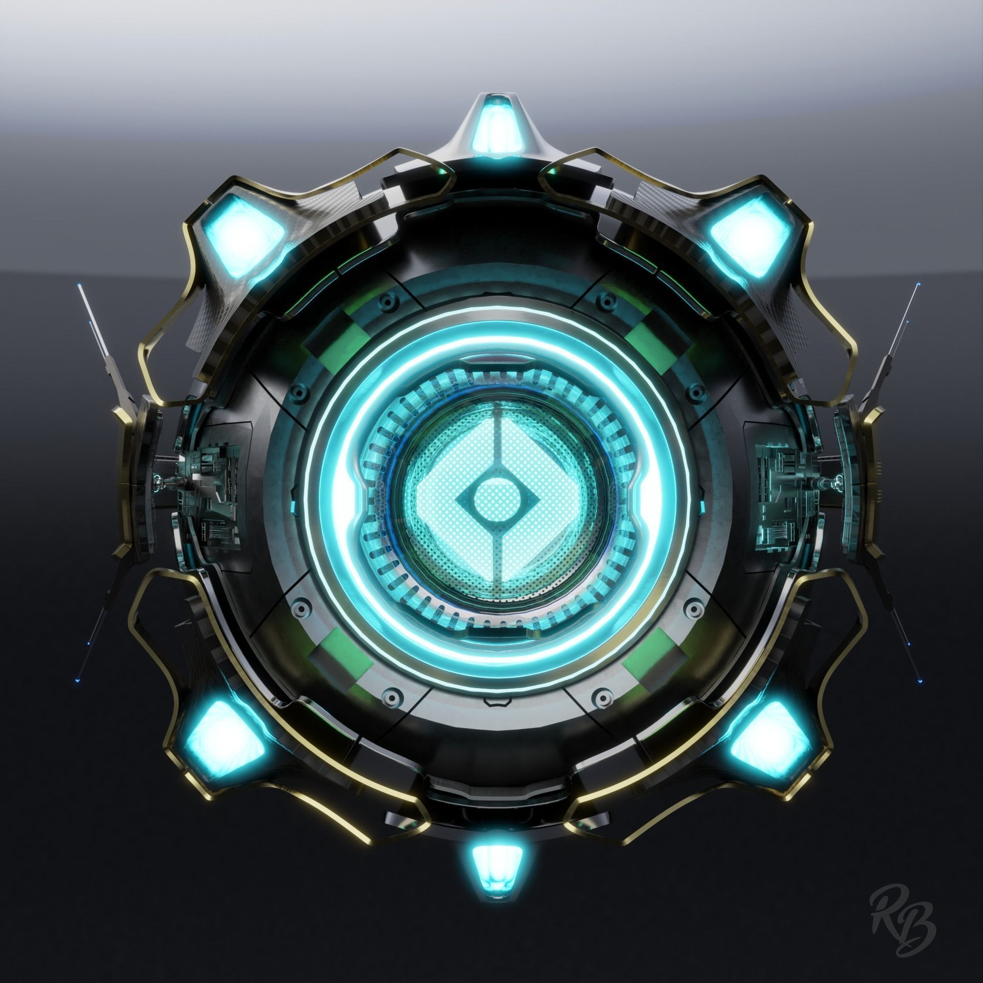 Destiny inspired ghost shell companion drone 3D model_4