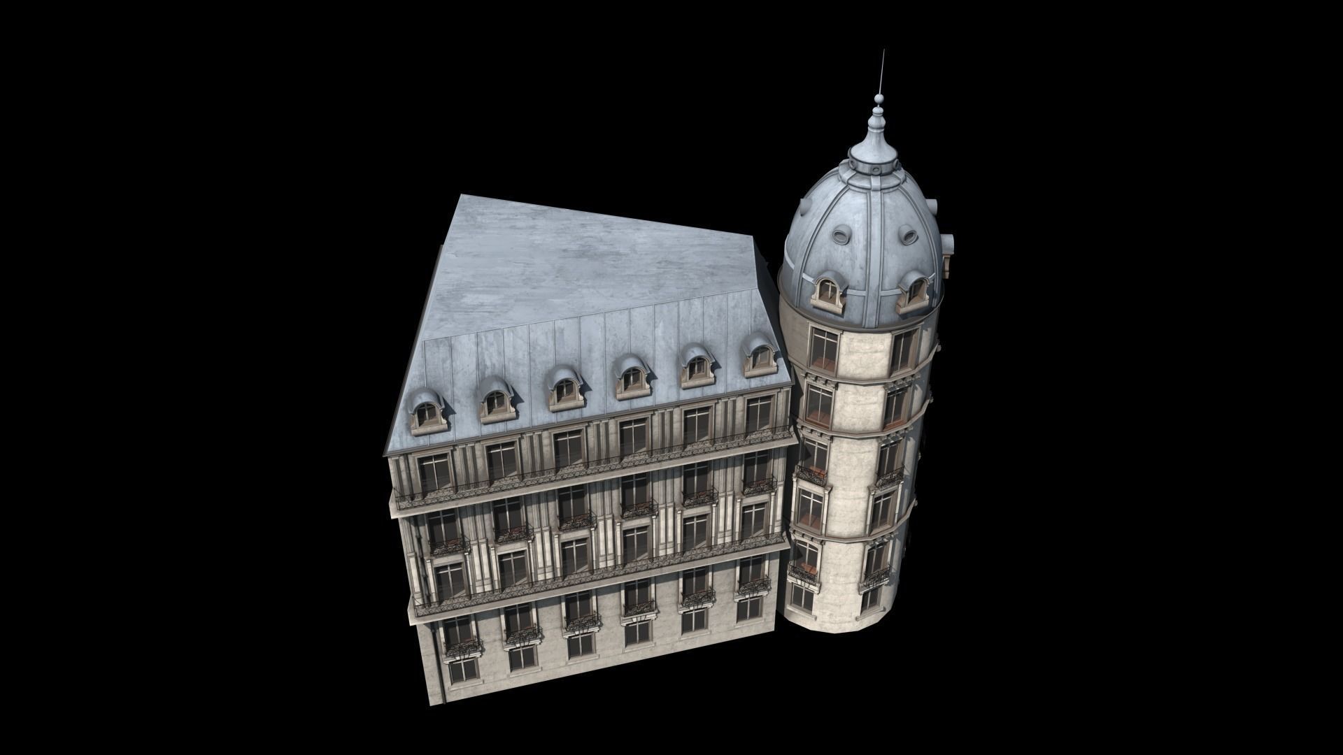 Paris Building Haussmann 3D model_8