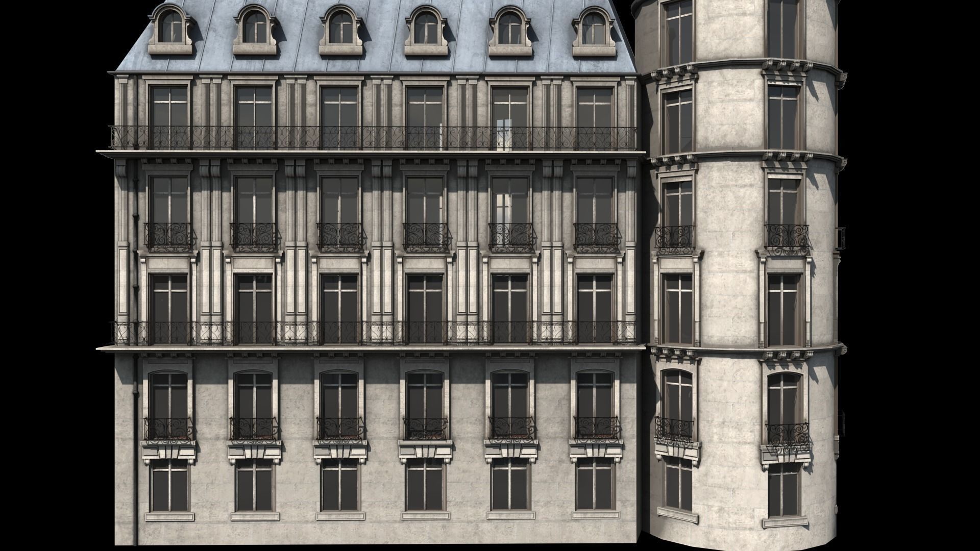 Paris Building Haussmann 3D model_7
