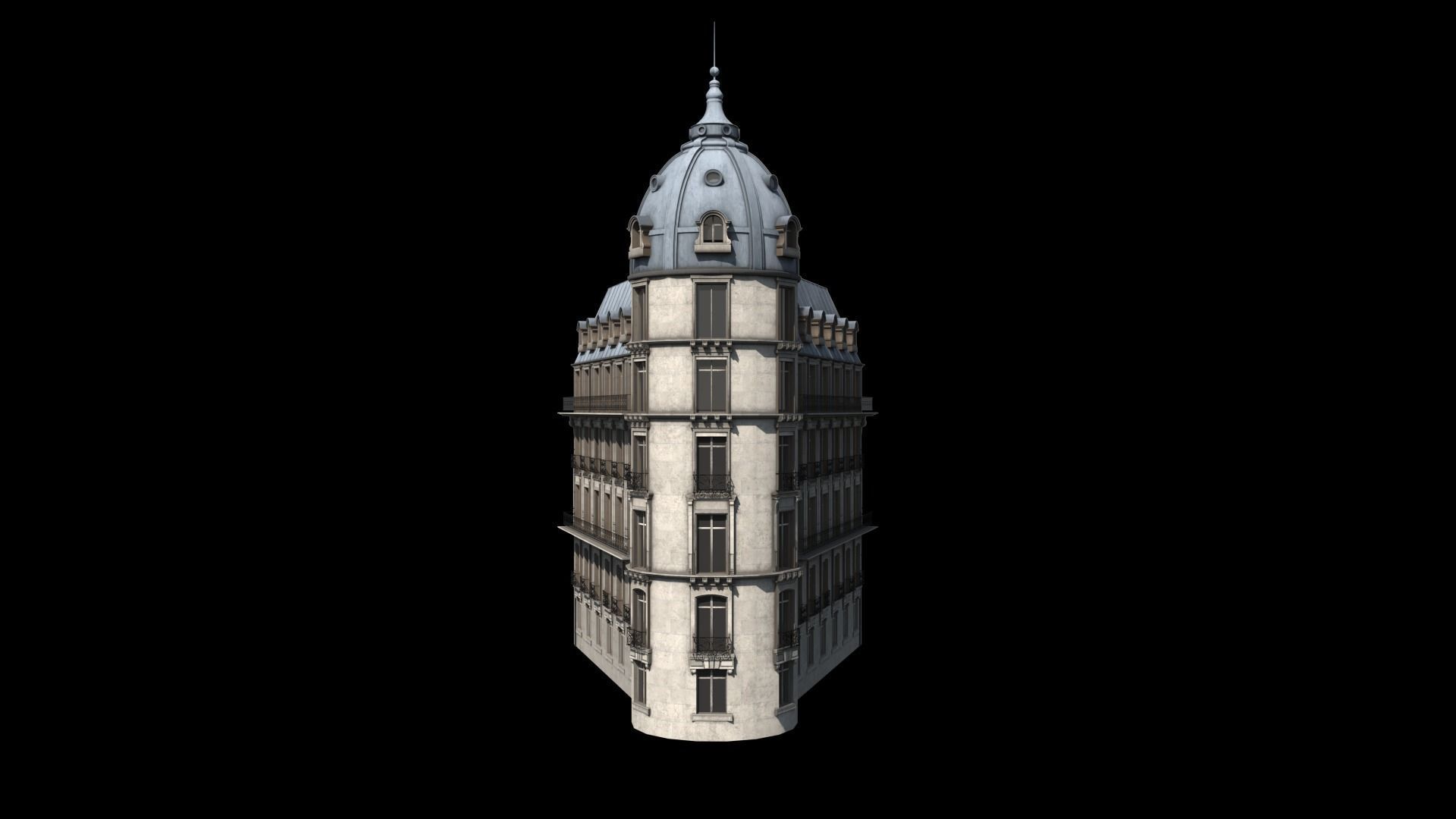 Paris Building Haussmann 3D model_2