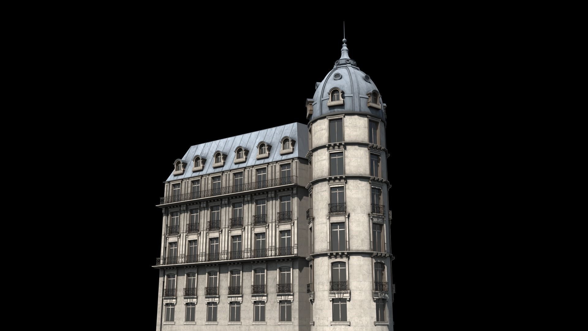 Paris Building Haussmann 3D model_5