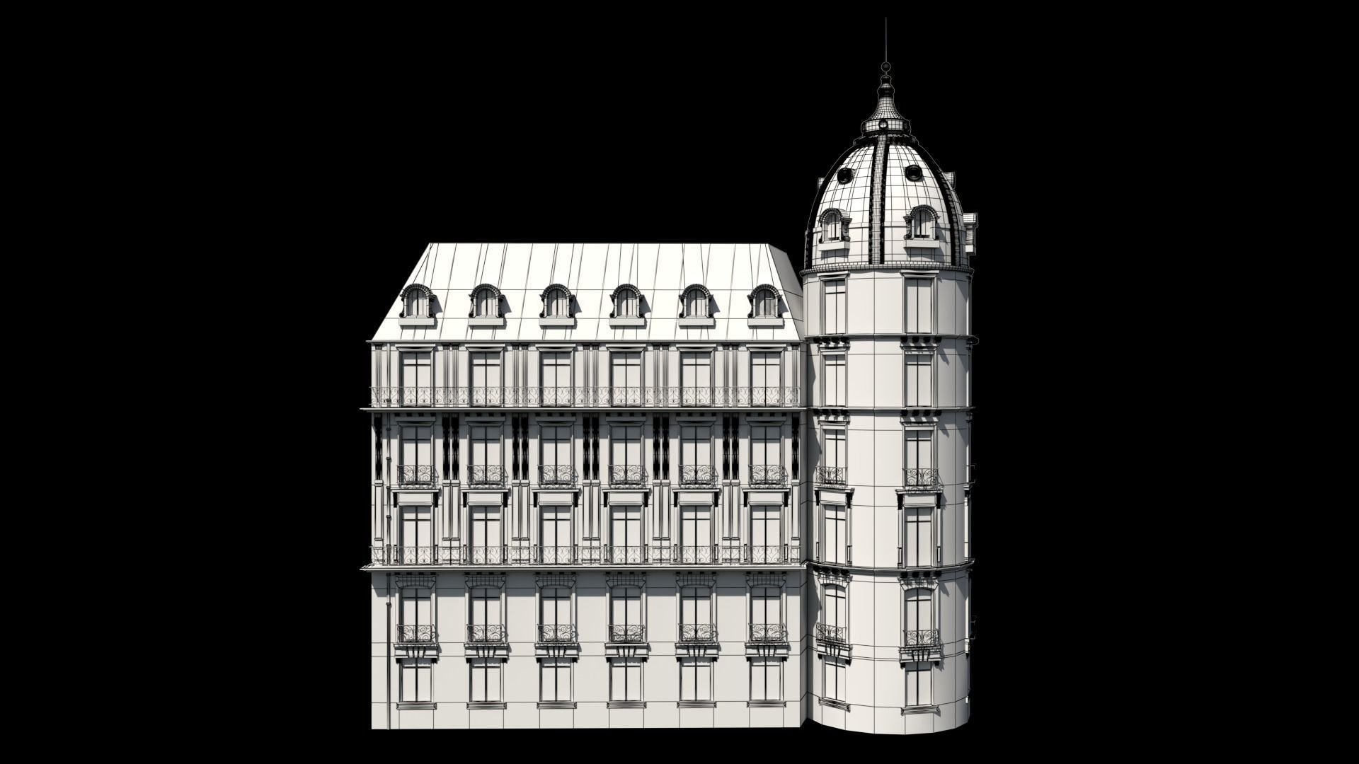 Paris Building Haussmann 3D model_9