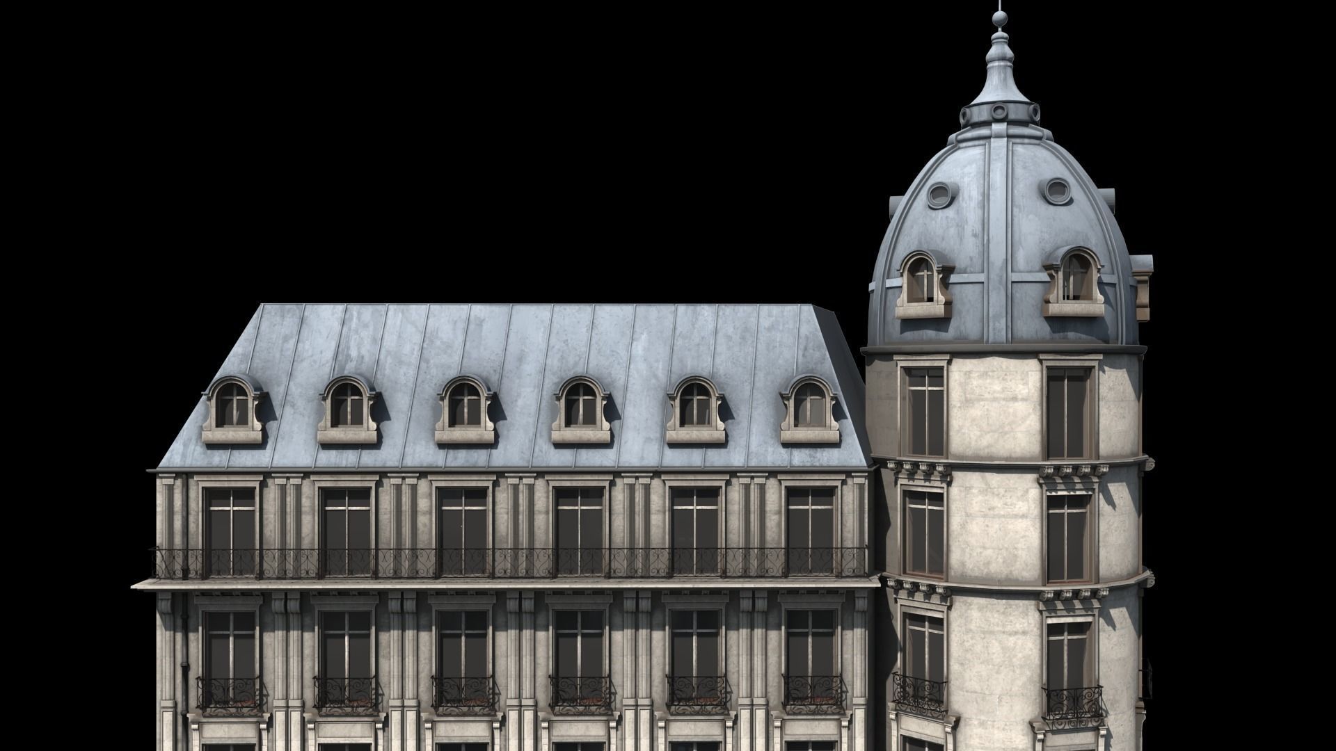 Paris Building Haussmann 3D model_6