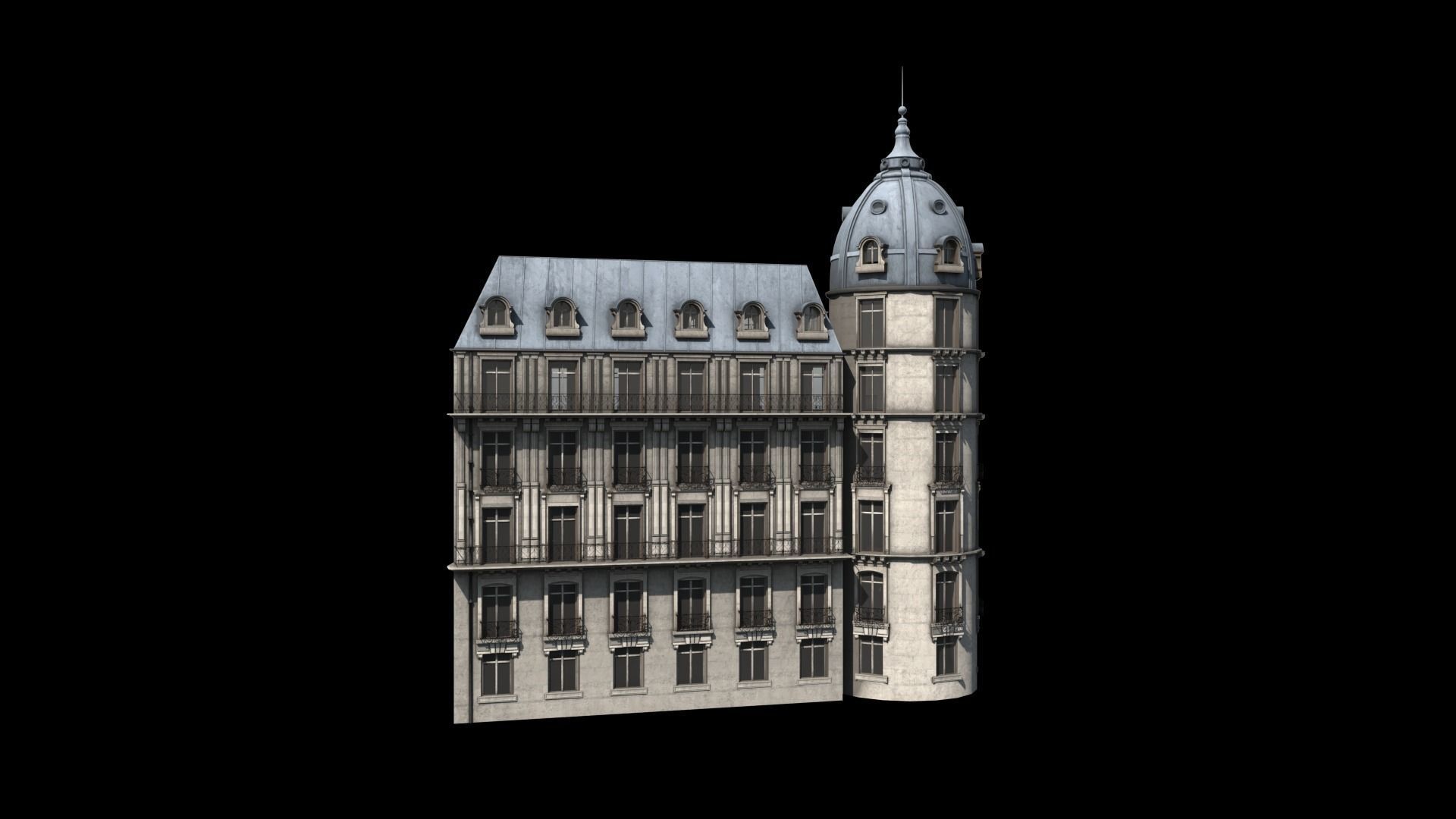 Paris Building Haussmann 3D model_4