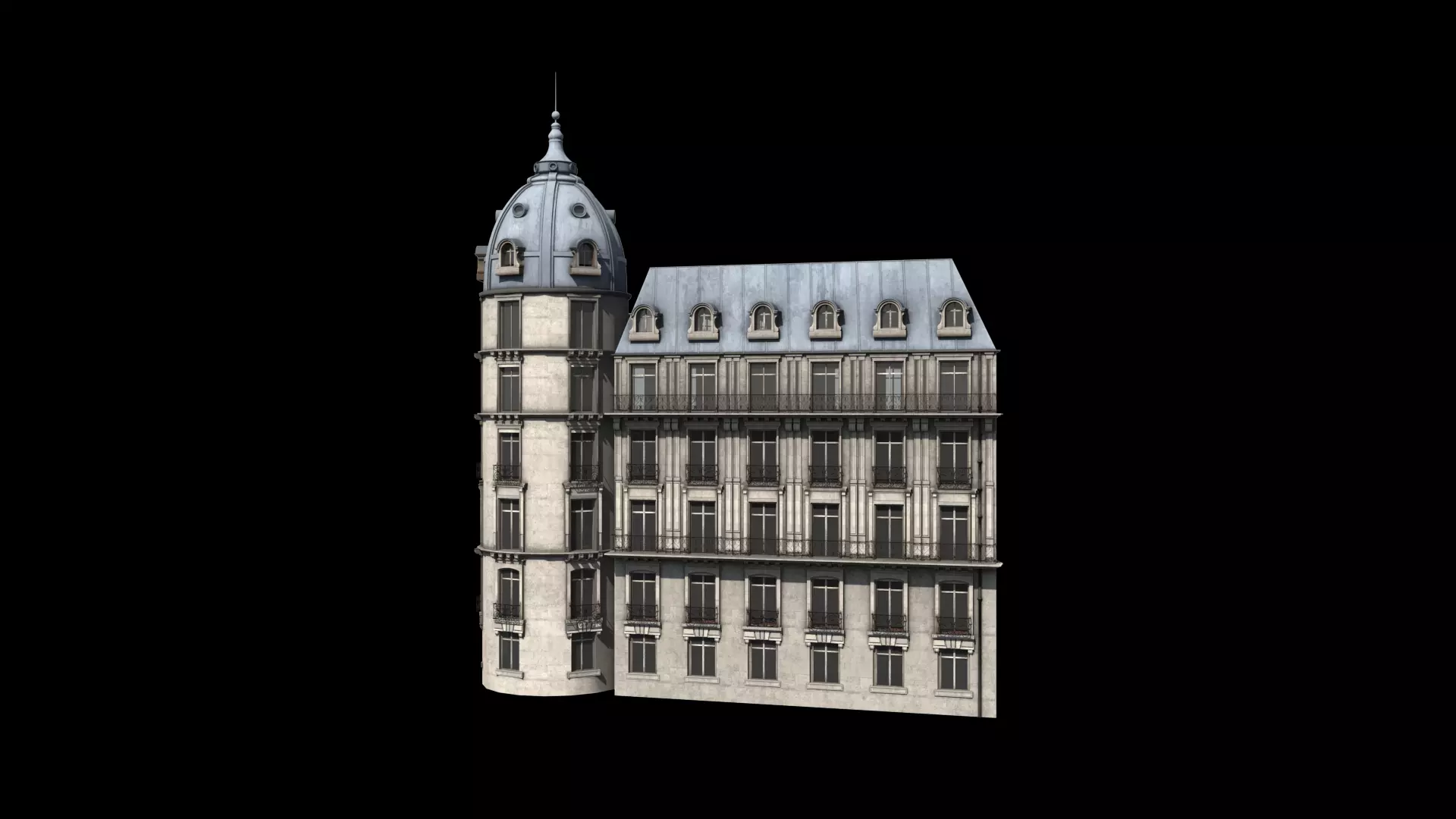 Paris Building Haussmann 3D model_0