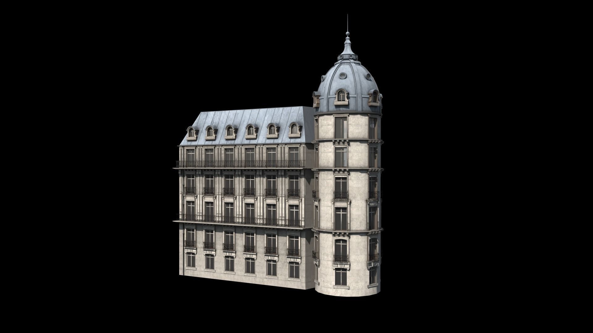 Paris Building Haussmann 3D model_3