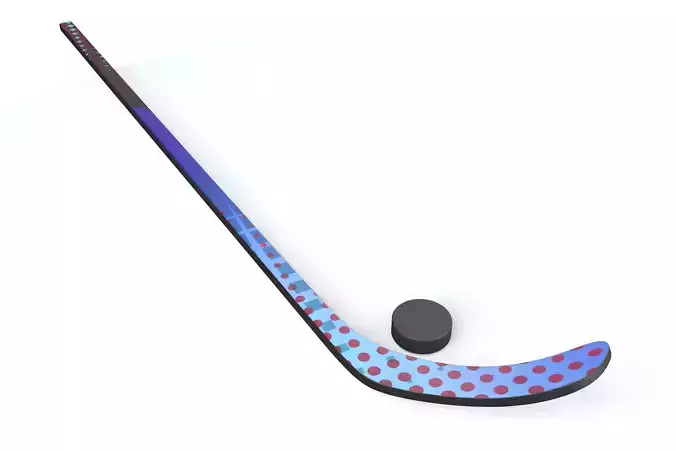 Ice Hockey Stick and Puck 