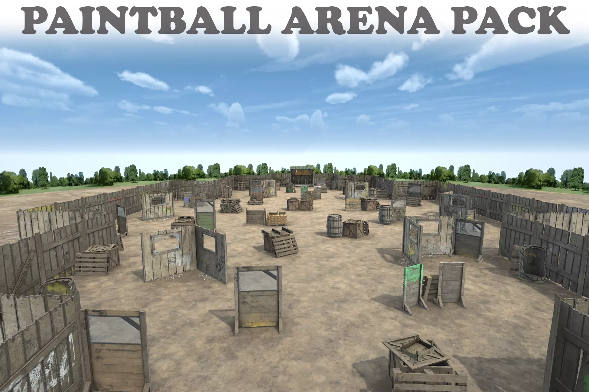 Paintball Game Arena Design Unity 3D Low-poly 3D model_0