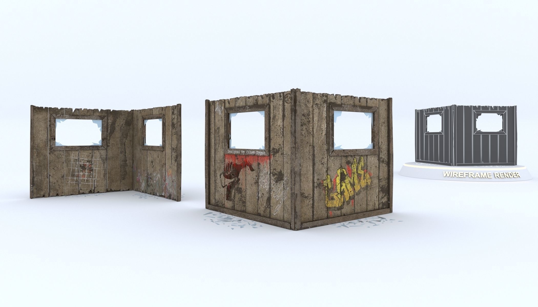 Paintball Game Arena Design Unity 3D Low-poly 3D model_20