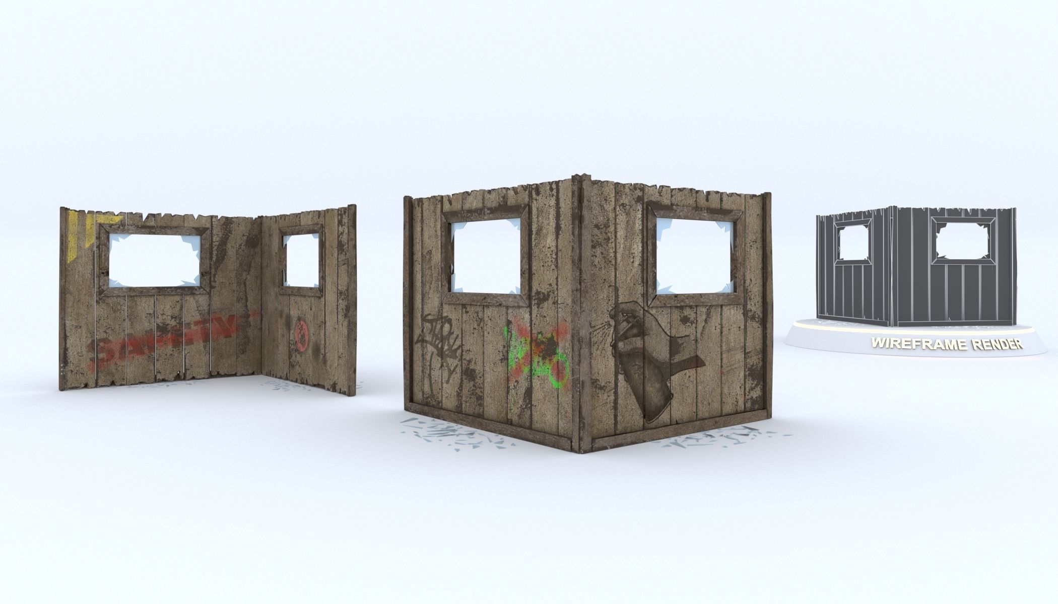 Paintball Game Arena Design Unity 3D Low-poly 3D model_21