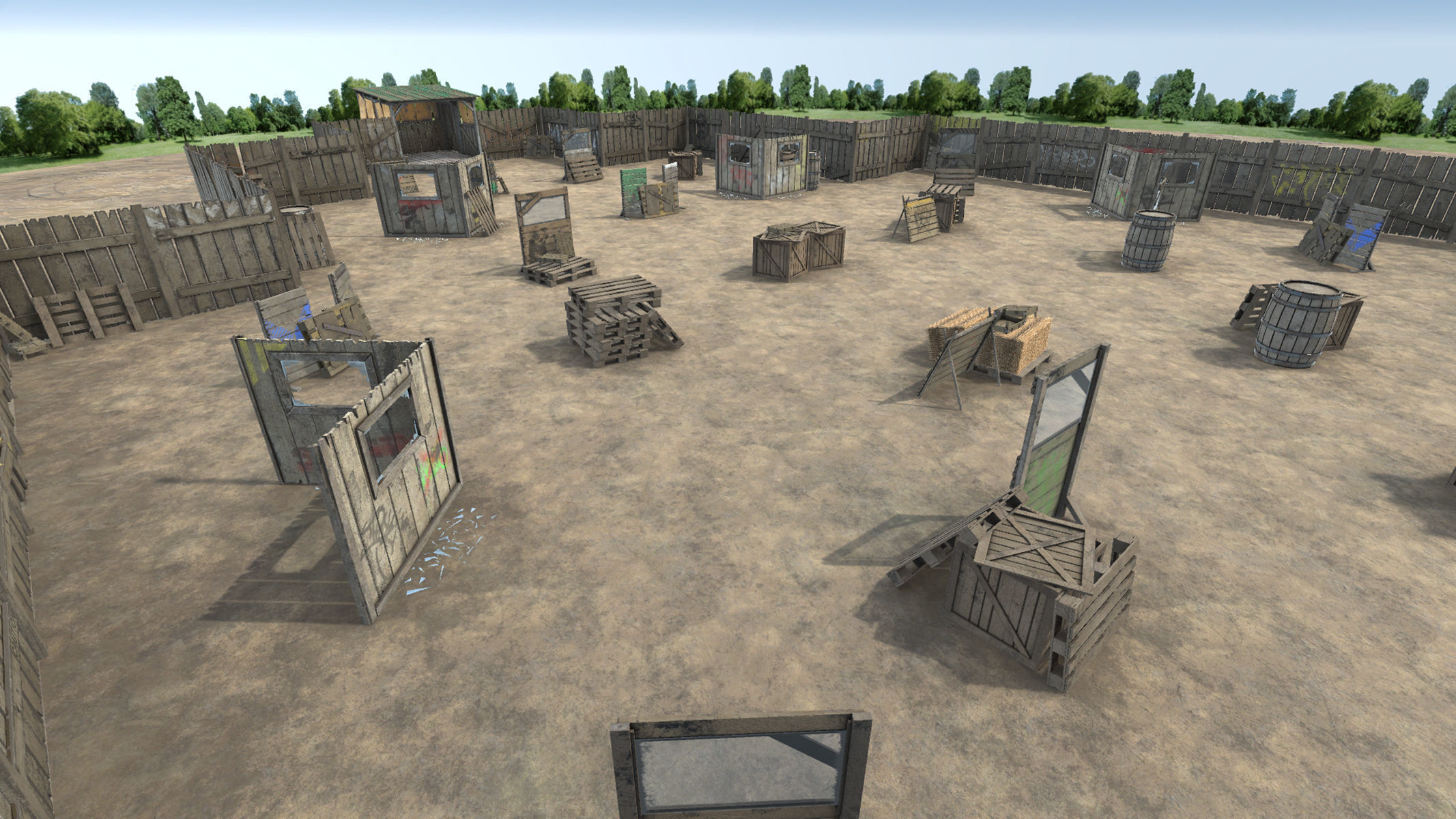 Paintball Game Arena Design Unity 3D Low-poly 3D model_3