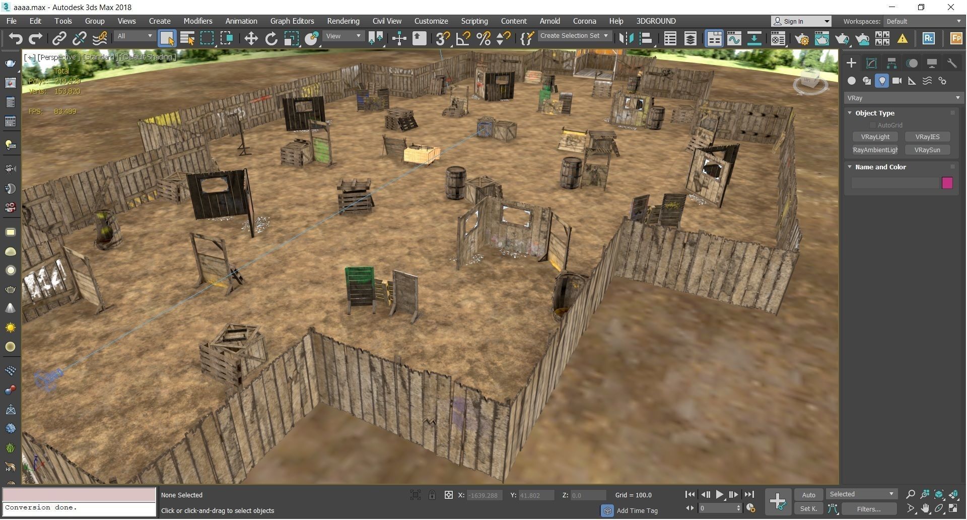 Paintball Game Arena Design Unity 3D Low-poly 3D model_32