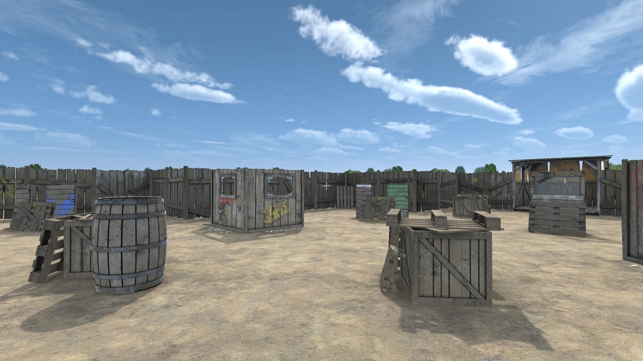 Paintball Game Arena Design Unity 3D Low-poly 3D model_10
