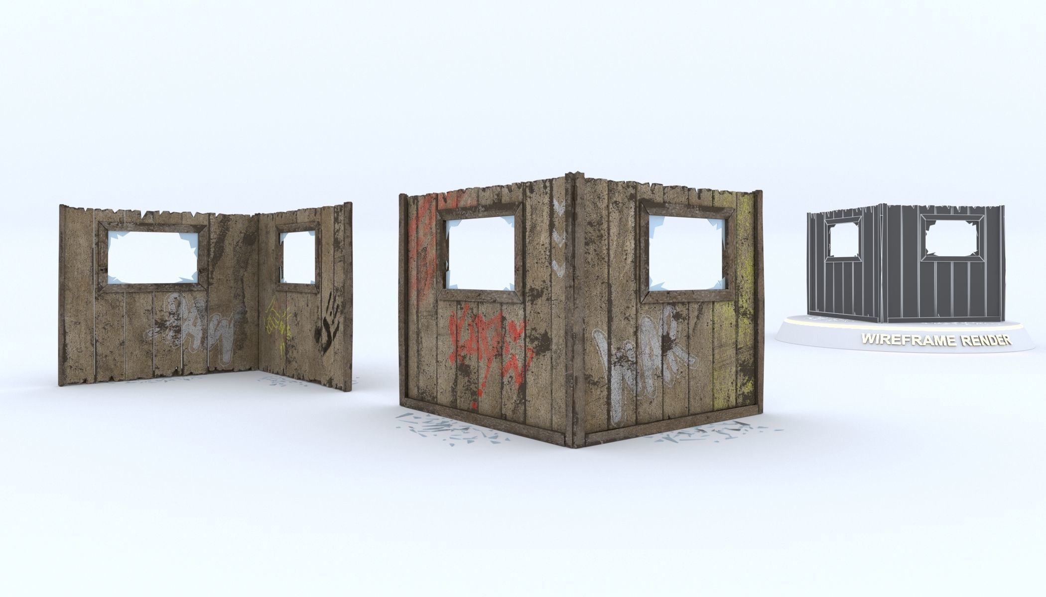 Paintball Game Arena Design Unity 3D Low-poly 3D model_19
