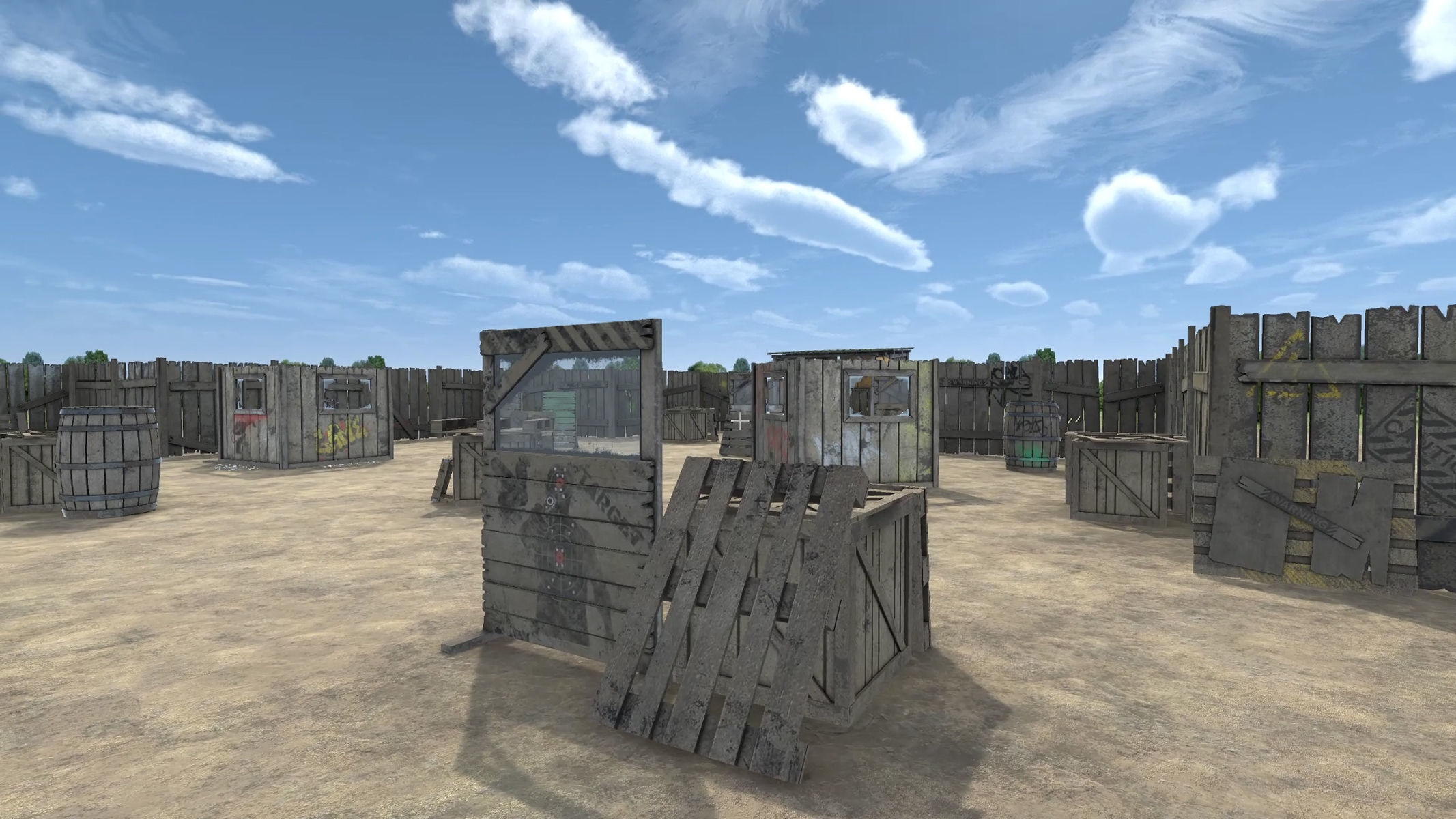 Paintball Game Arena Design Unity 3D Low-poly 3D model_9