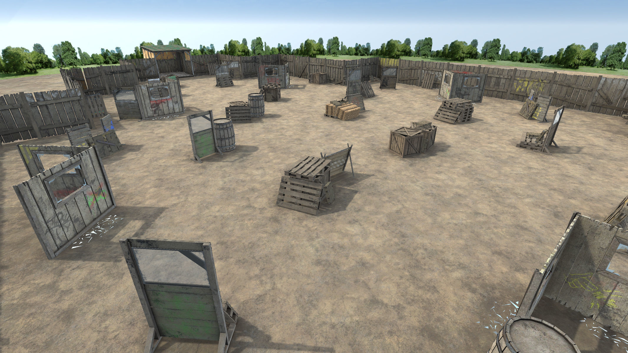 Paintball Game Arena Design Unity 3D Low-poly 3D model_4
