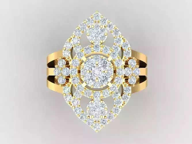 Natural Diamond Milgrain Halo Solitaire Engagement Ring 1WR76