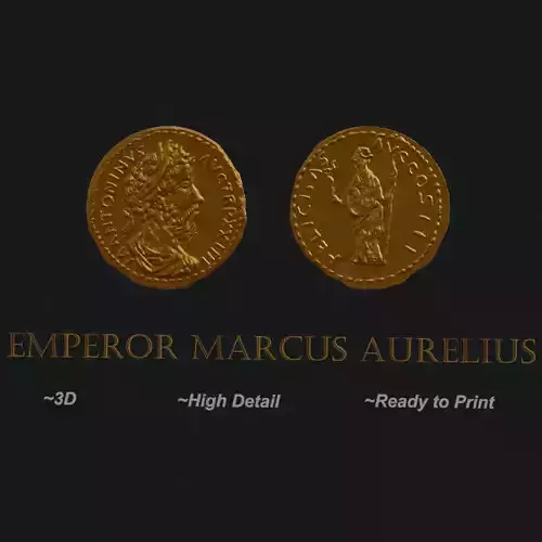 Golden Aureus Coin of Roman Emperor Marcus Aurelius 