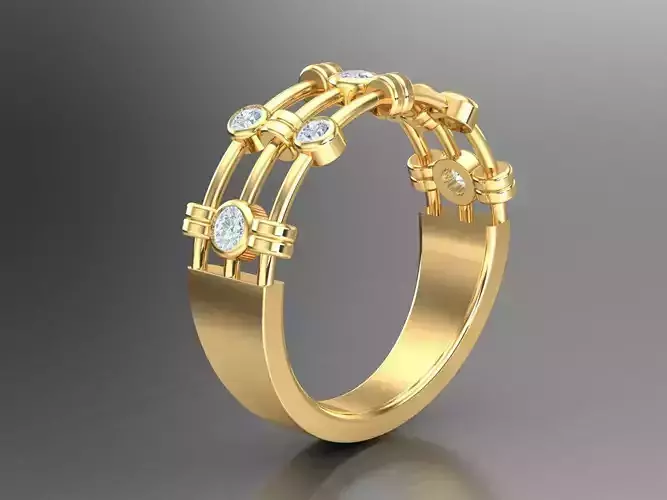 Diamond Wedding Band 1WR50 3D print model