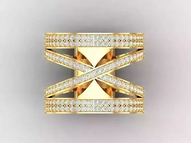 Diamond Wedding Band 1WR49 3D print model