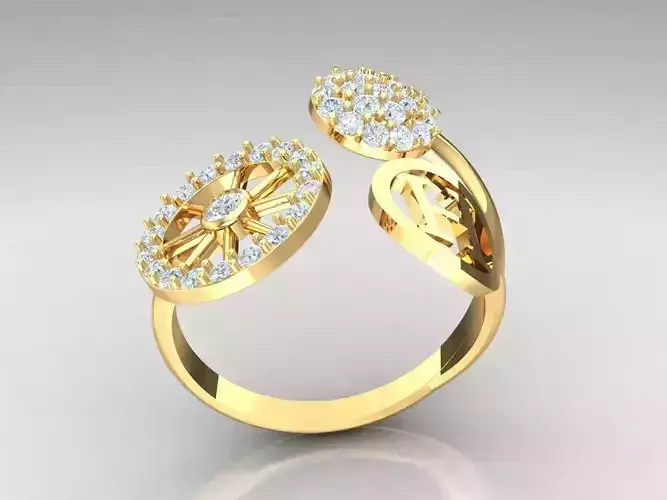Diamond Wedding Band 1WR47 3D print model