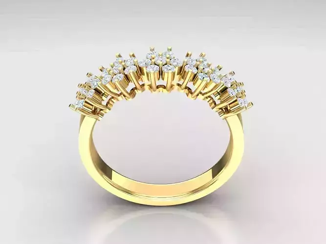 Modern East West Halo Solitaire Diamond Wedding Band 1WR45